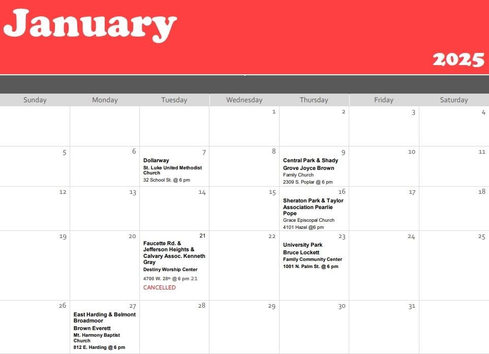 JAN25 Calendar