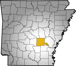 Map showing Jefferson County location within the state of Arkansas